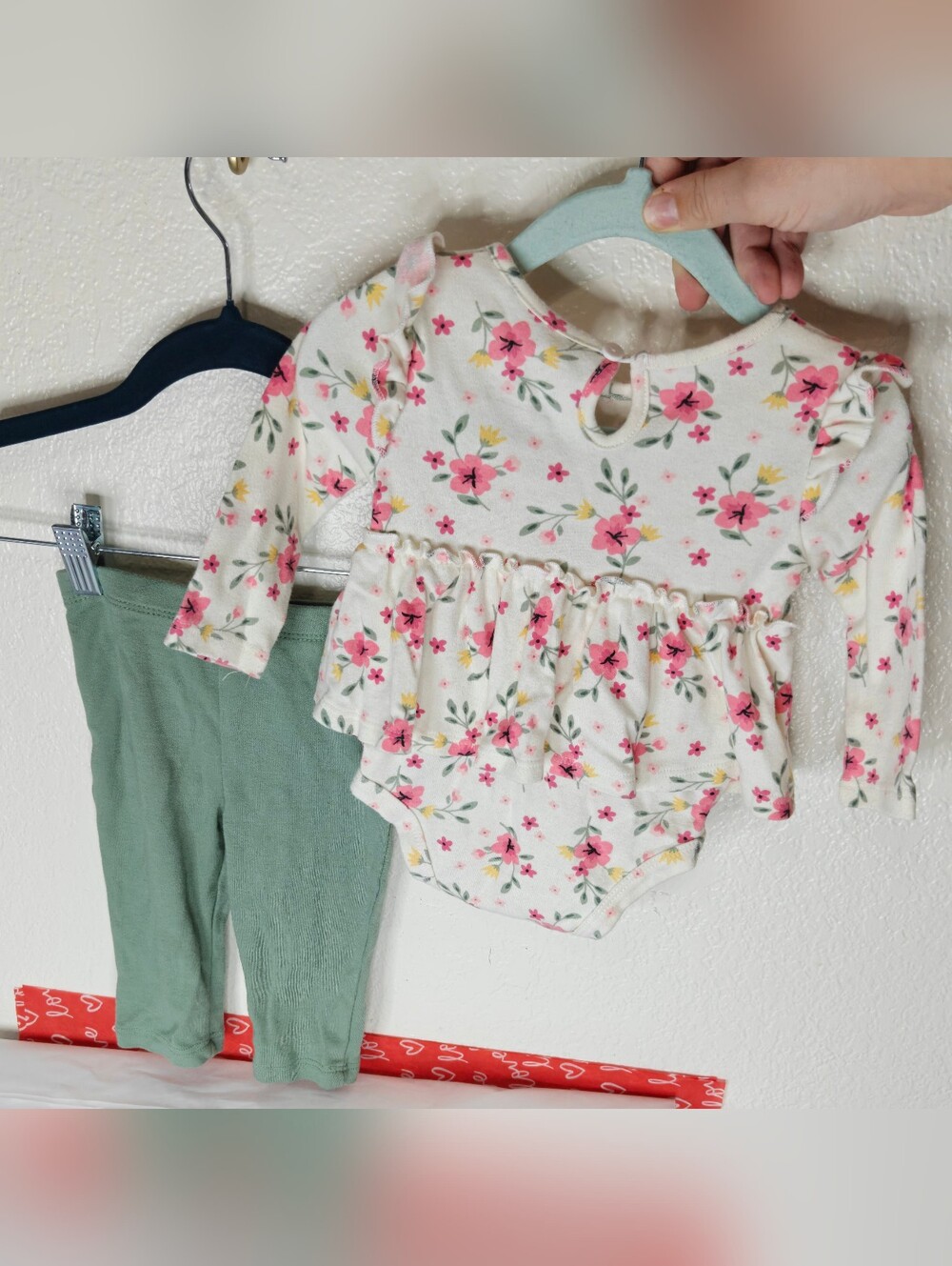 Floral Ruffle Baby Girls' Matching Set - Cream & Sage - Picture 2 of 3